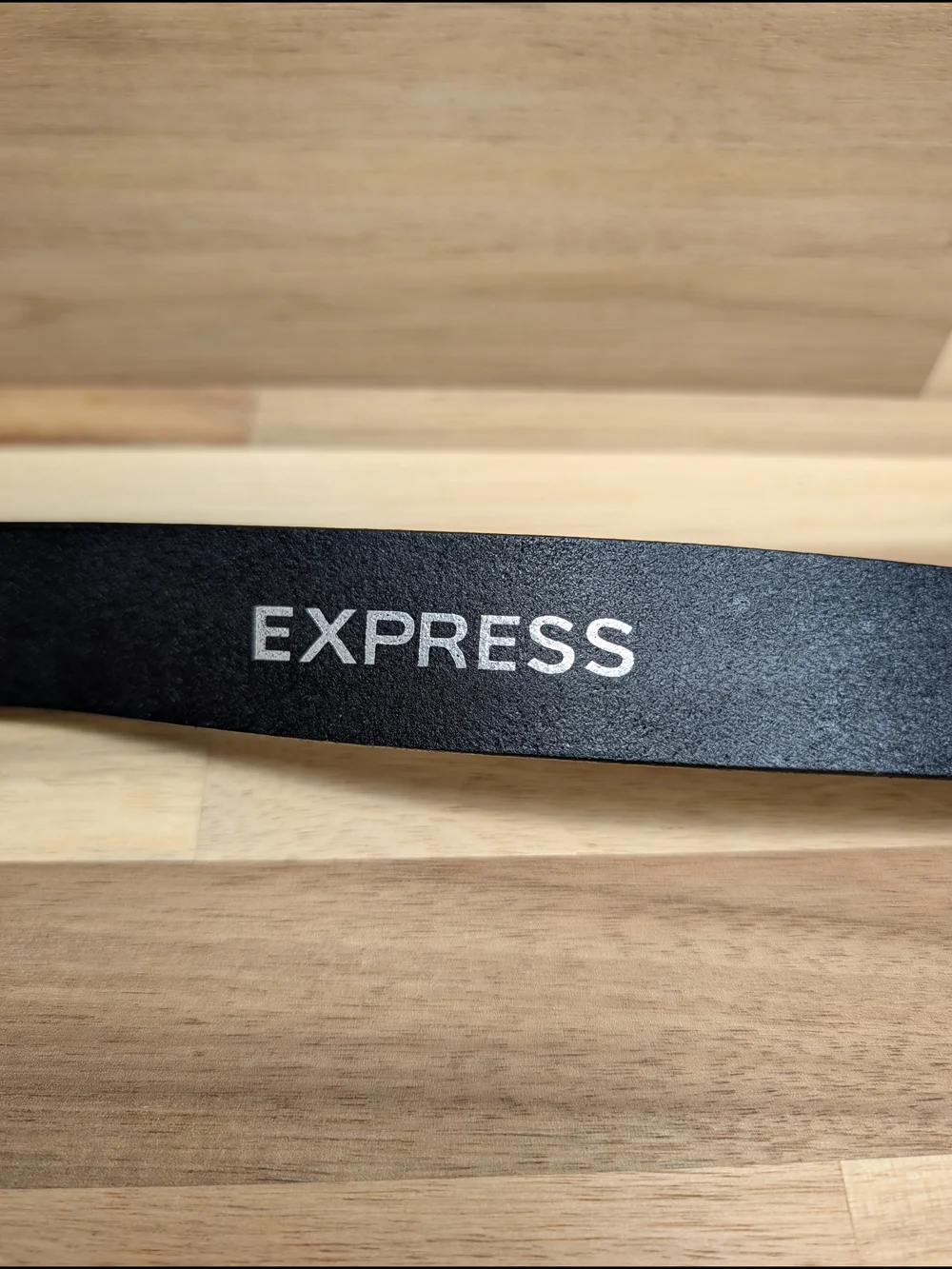 Express Genuine Leather Black Belt Size S Made in Italy Silver Oval Buckle